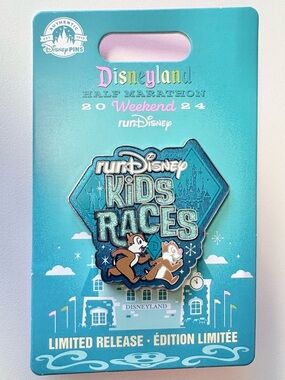 Disneyland Run Disney Half Marathon Weekend 2024 Chip & Dale Kids Races LR Pin